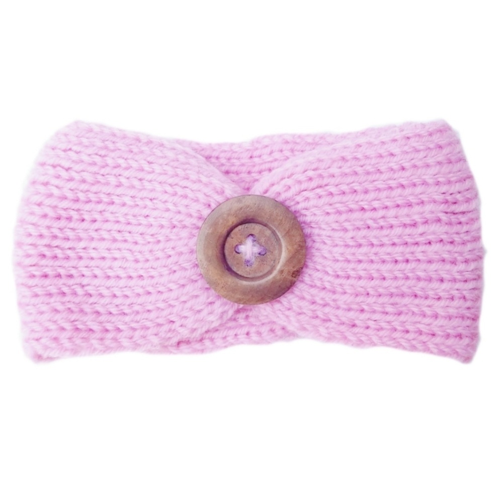 Soft Knitted Baby Headbands - Pink